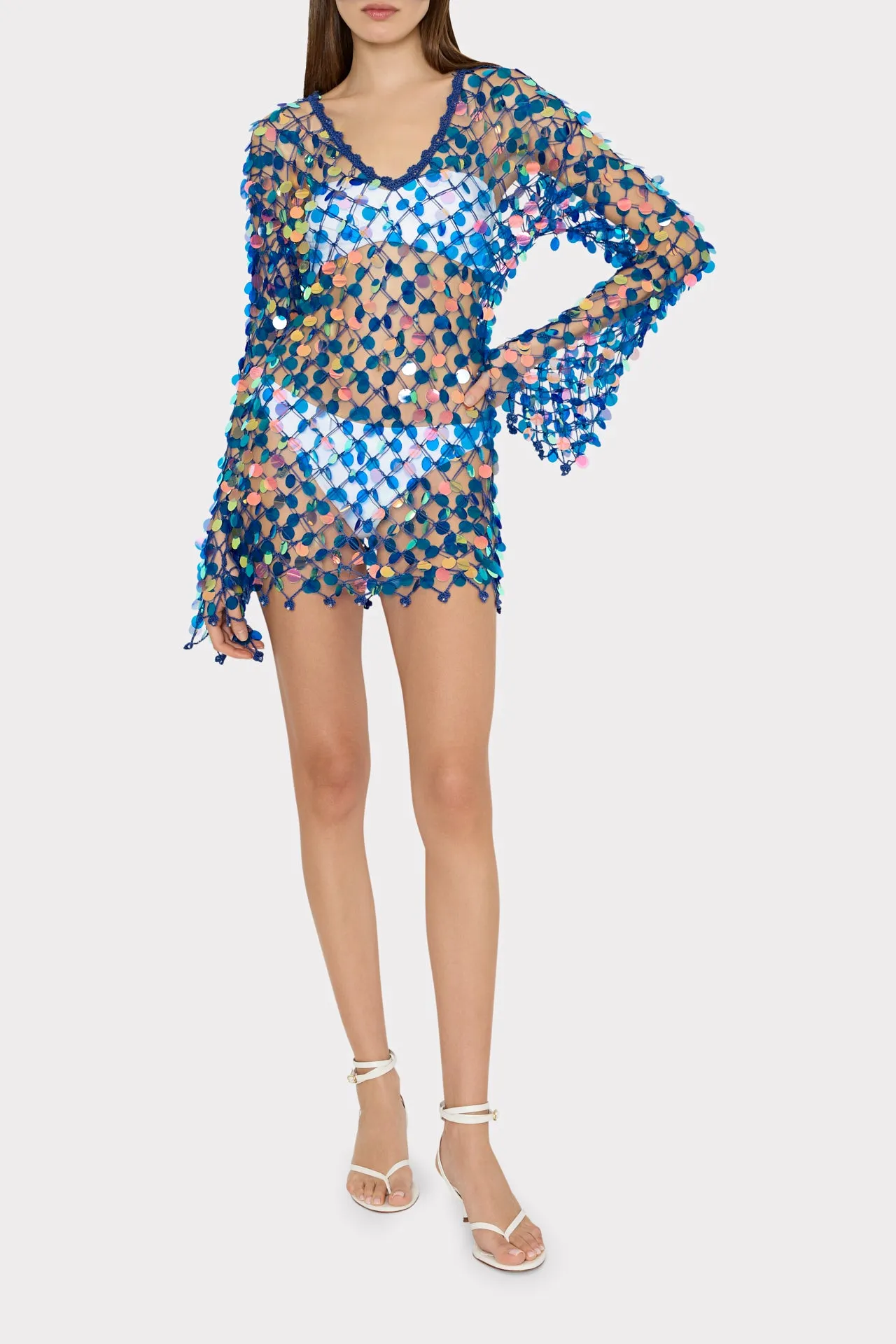 Sequin Crochet Mini Dress sold by Milly product image thumbnail 2