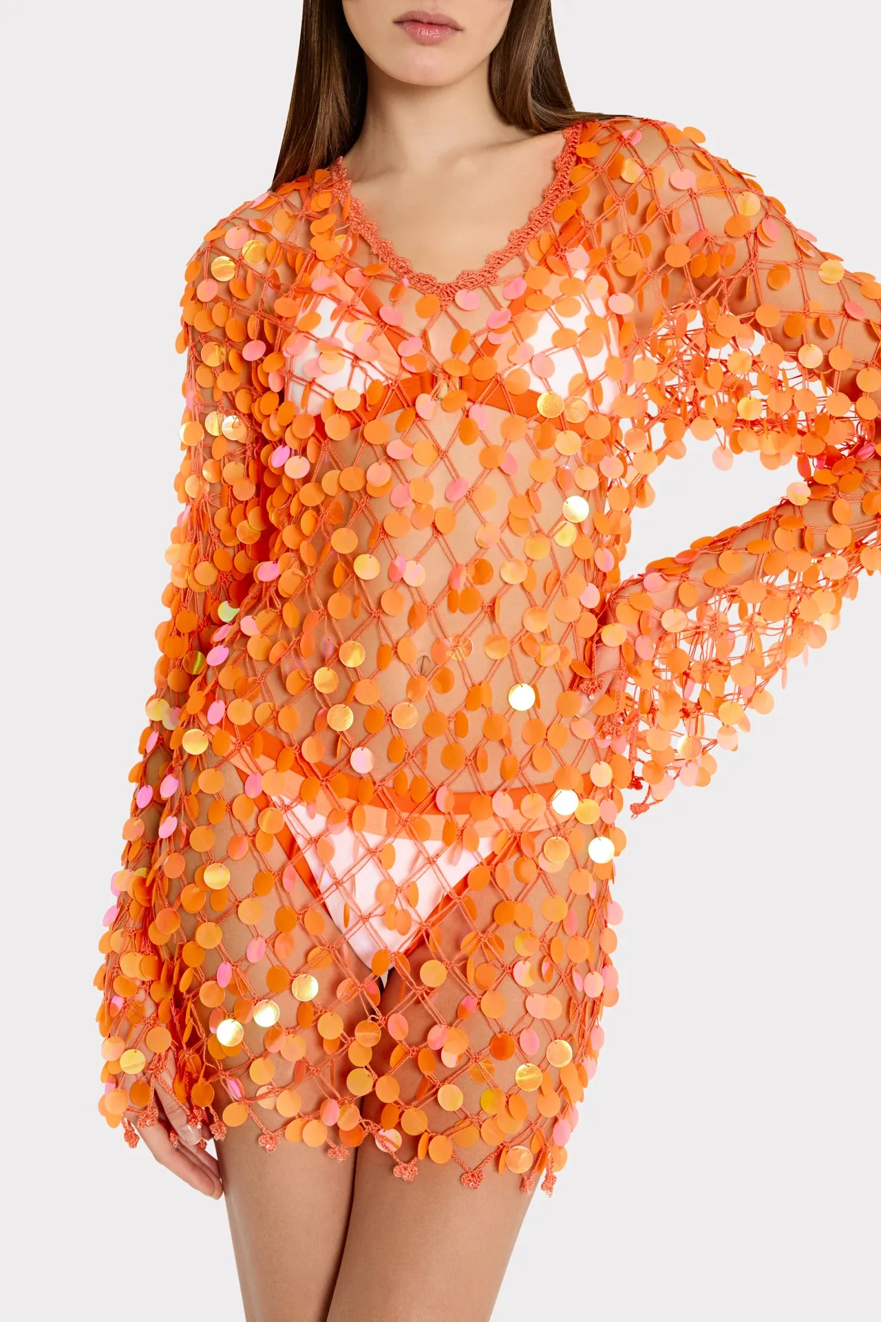 Sequin Crochet Mini Dress sold by Milly product image thumbnail 3