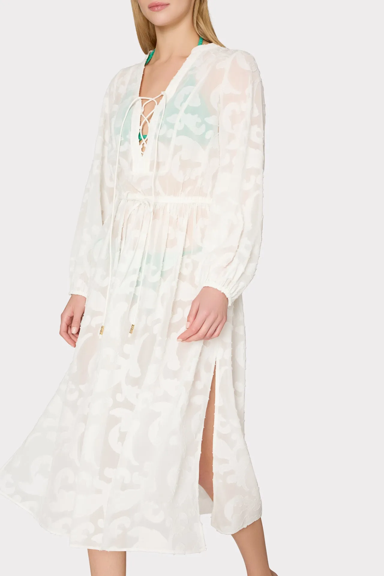 Scroll Burnout Maxi Cover-Up Dress sold by Milly product image thumbnail 3