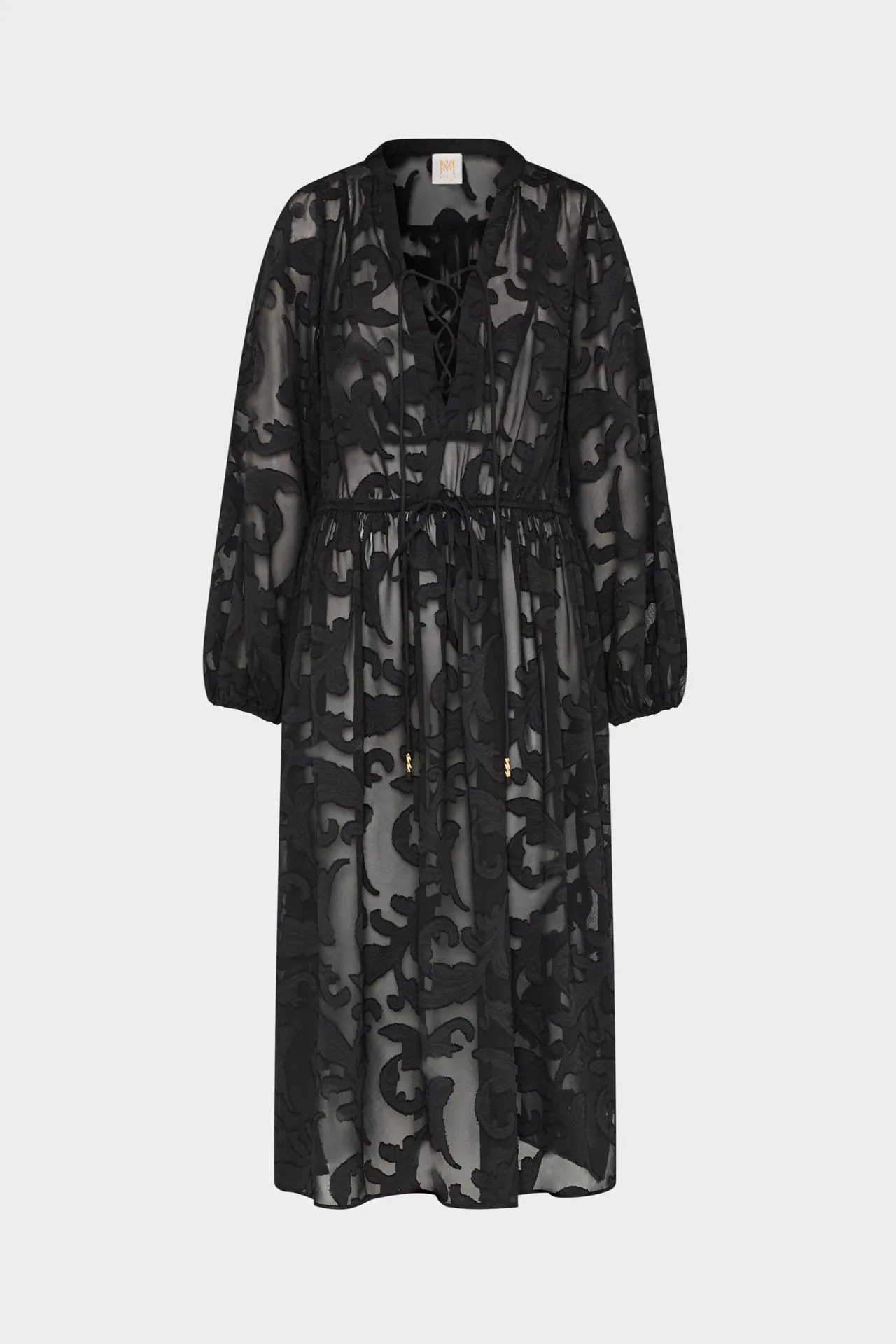 Scroll Burnout Maxi Cover-Up Dress sold by Milly