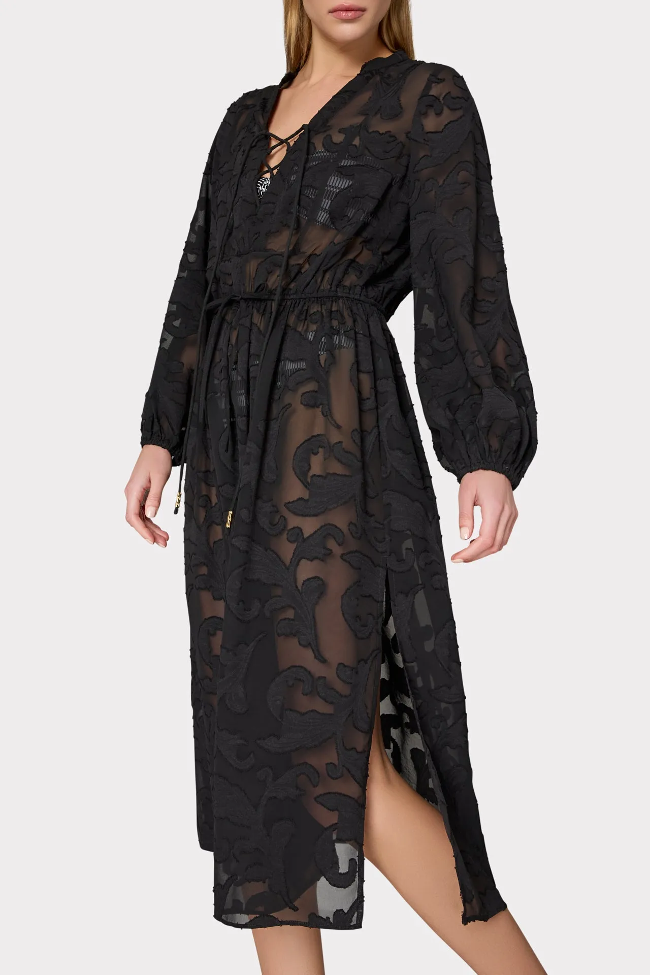 Scroll Burnout Maxi Cover-Up Dress sold by Milly product image thumbnail 3