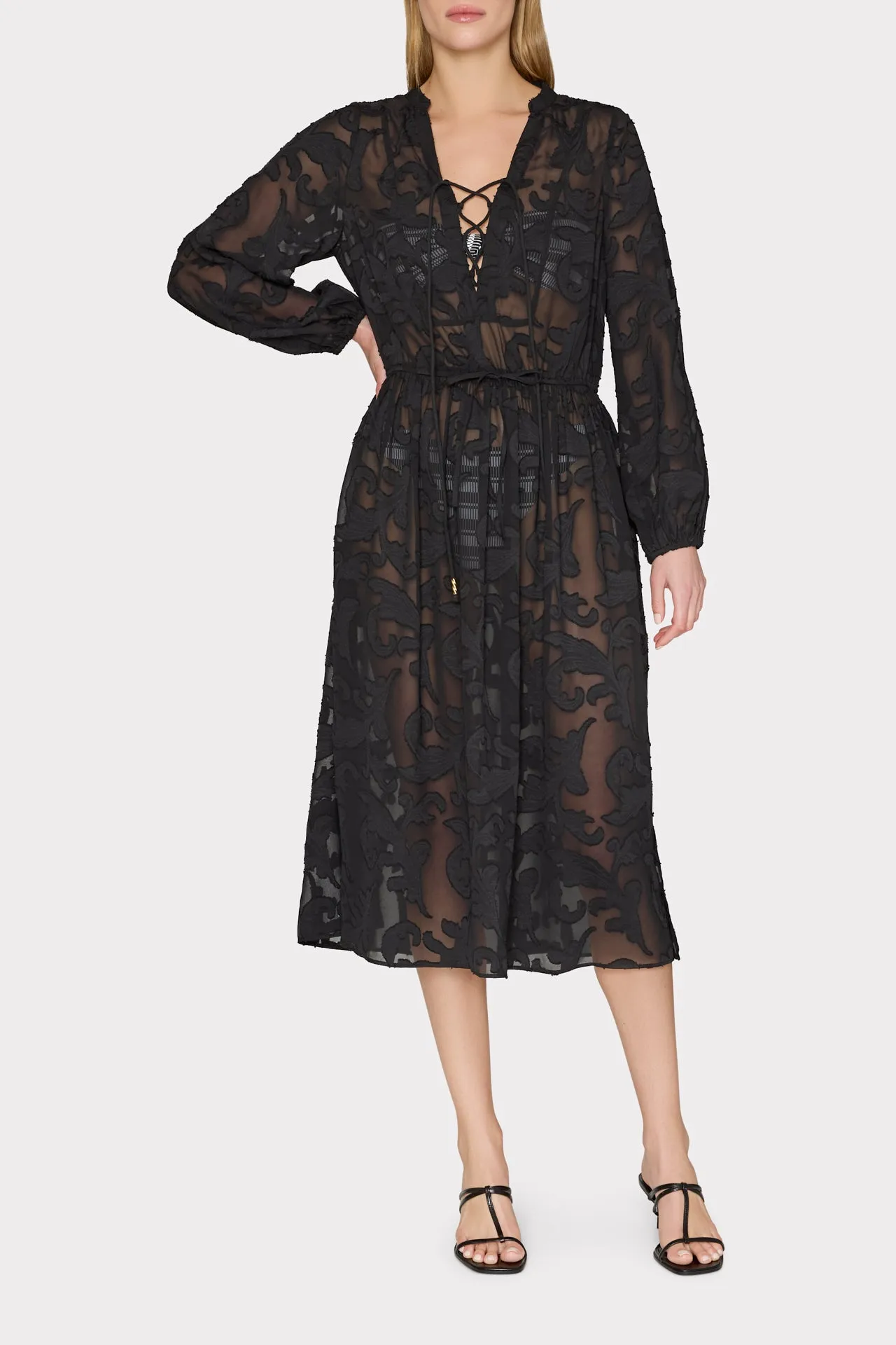 Scroll Burnout Maxi Cover-Up Dress sold by Milly product image thumbnail 2