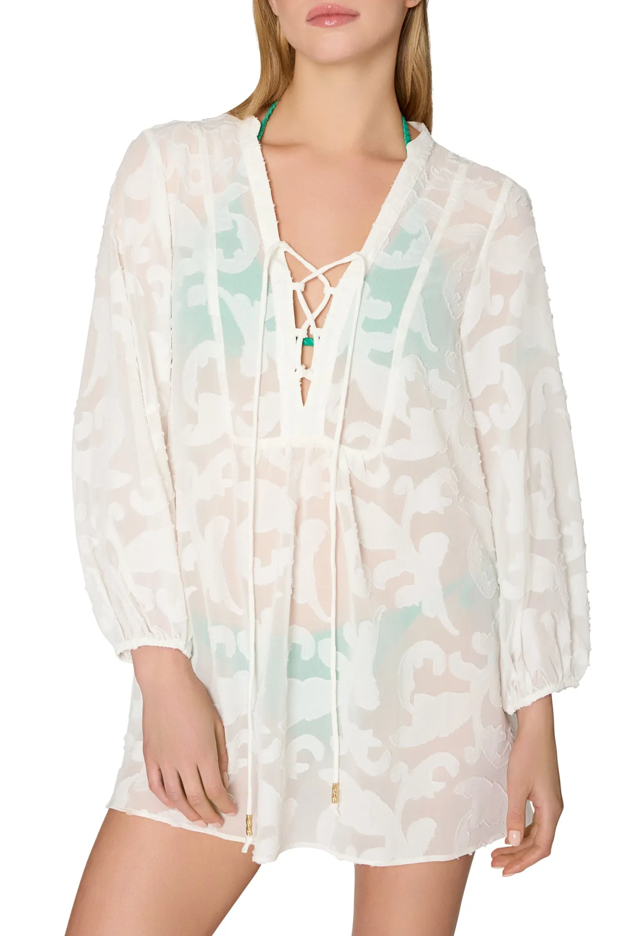 Scroll Burnout Cover-Up Mini Dress sold by Milly product image thumbnail 3