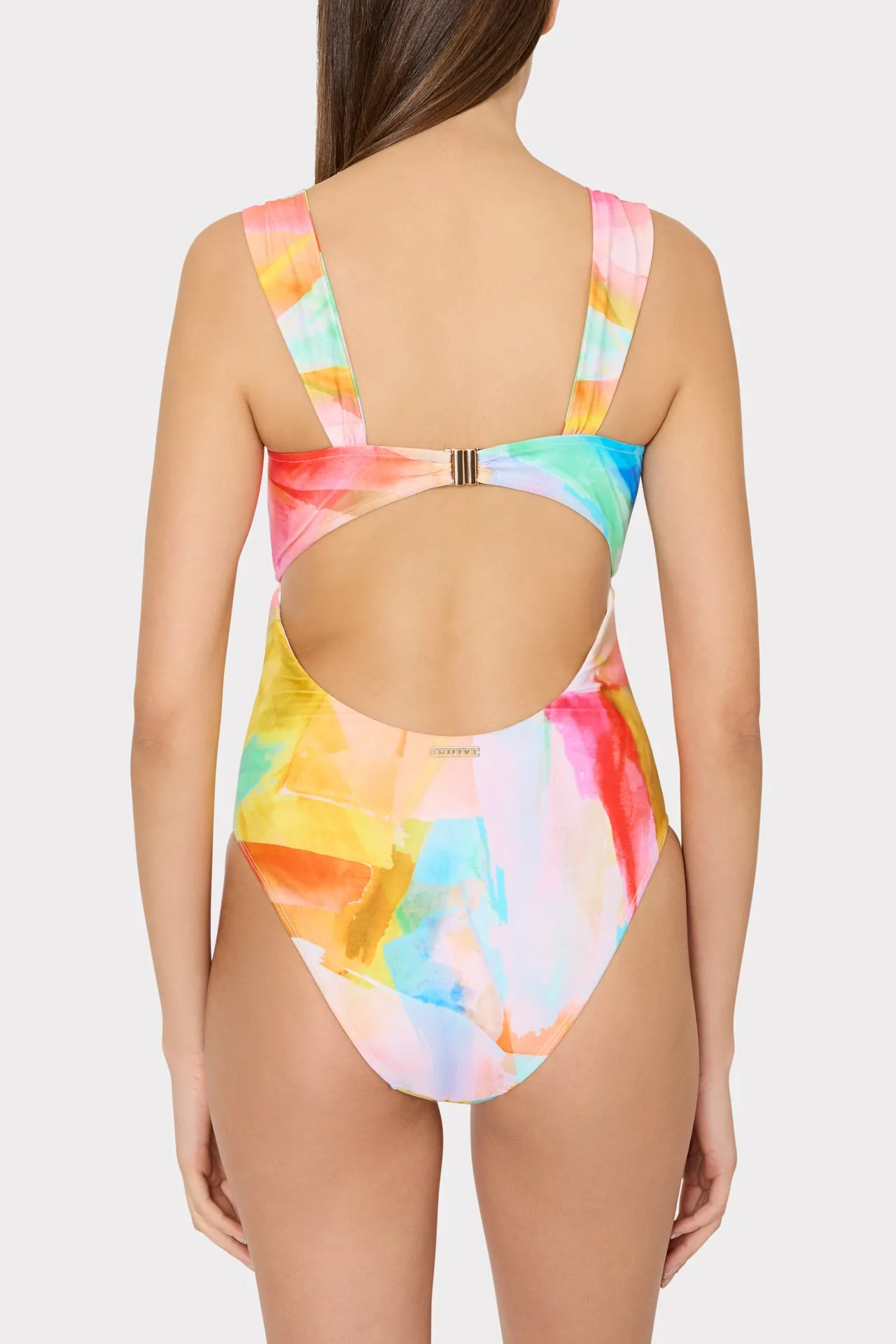 Betsy Watercolor Paint Stroke Bandeau One Piece sold by Milly product image thumbnail 5