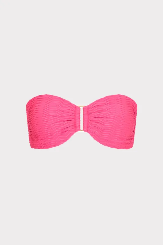 Margot Textured Chevron Bandeau Top sold by Milly