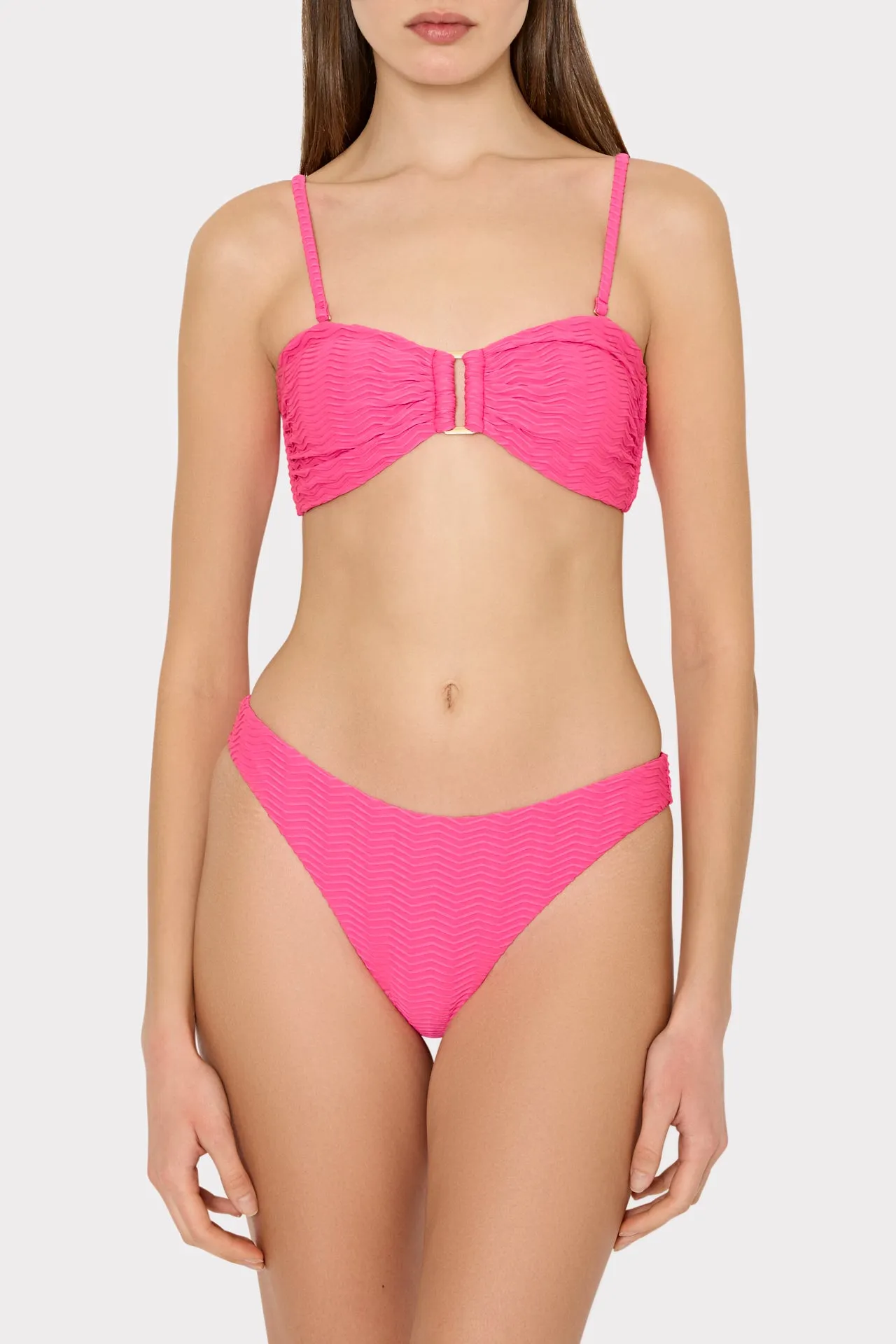 Margot Textured Chevron Bandeau Top sold by Milly product image thumbnail 3