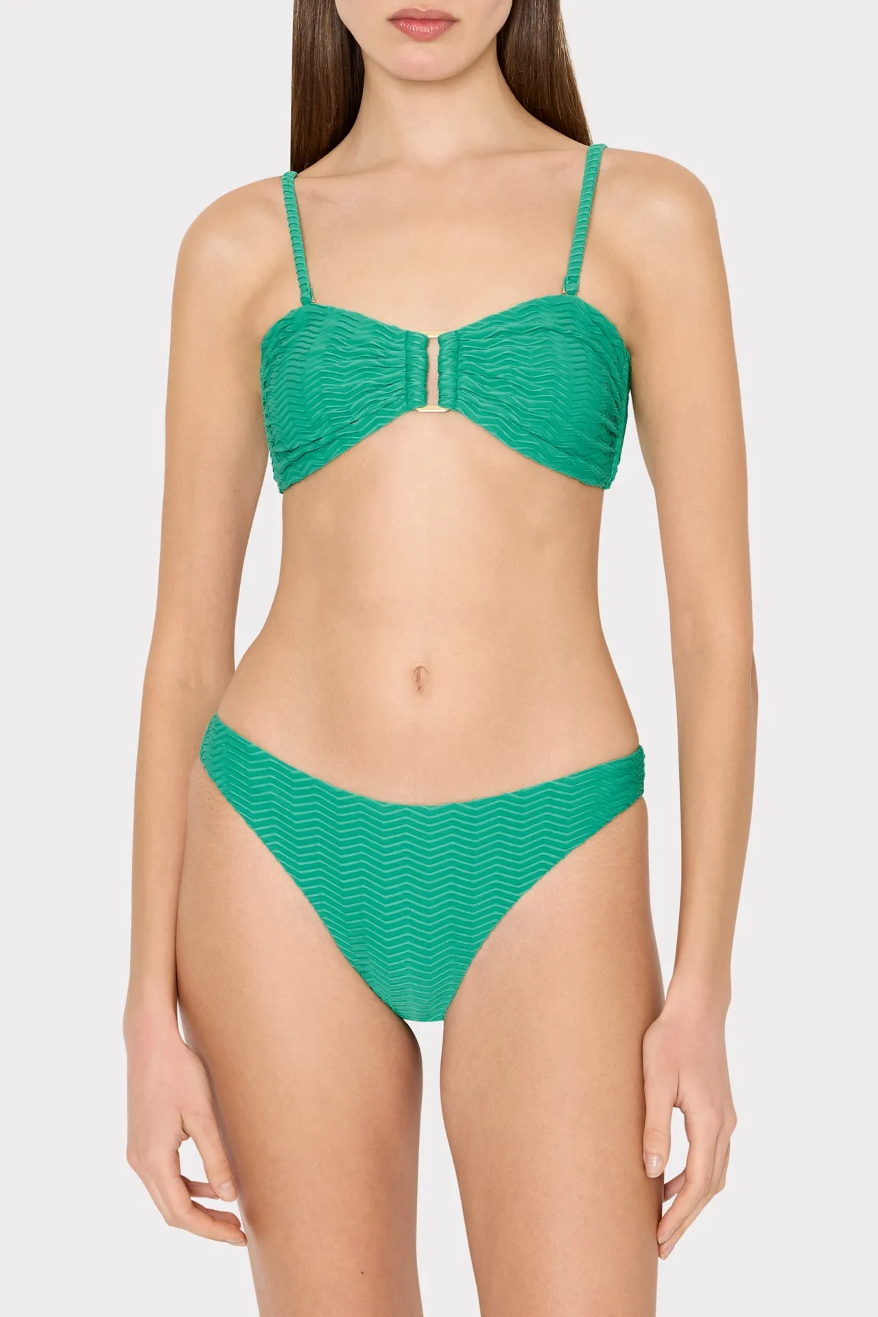 Margot Textured Chevron Bandeau Top sold by Milly product image thumbnail 3