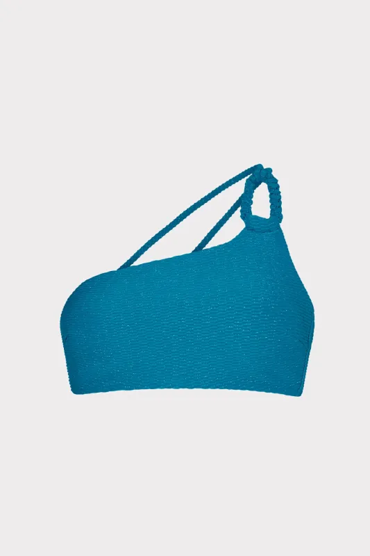 Metallic Chain One Shoulder Bandeau Top sold by Milly