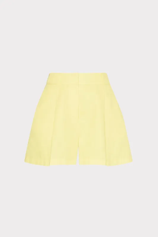 Linen Pleated Shorts sold by Milly