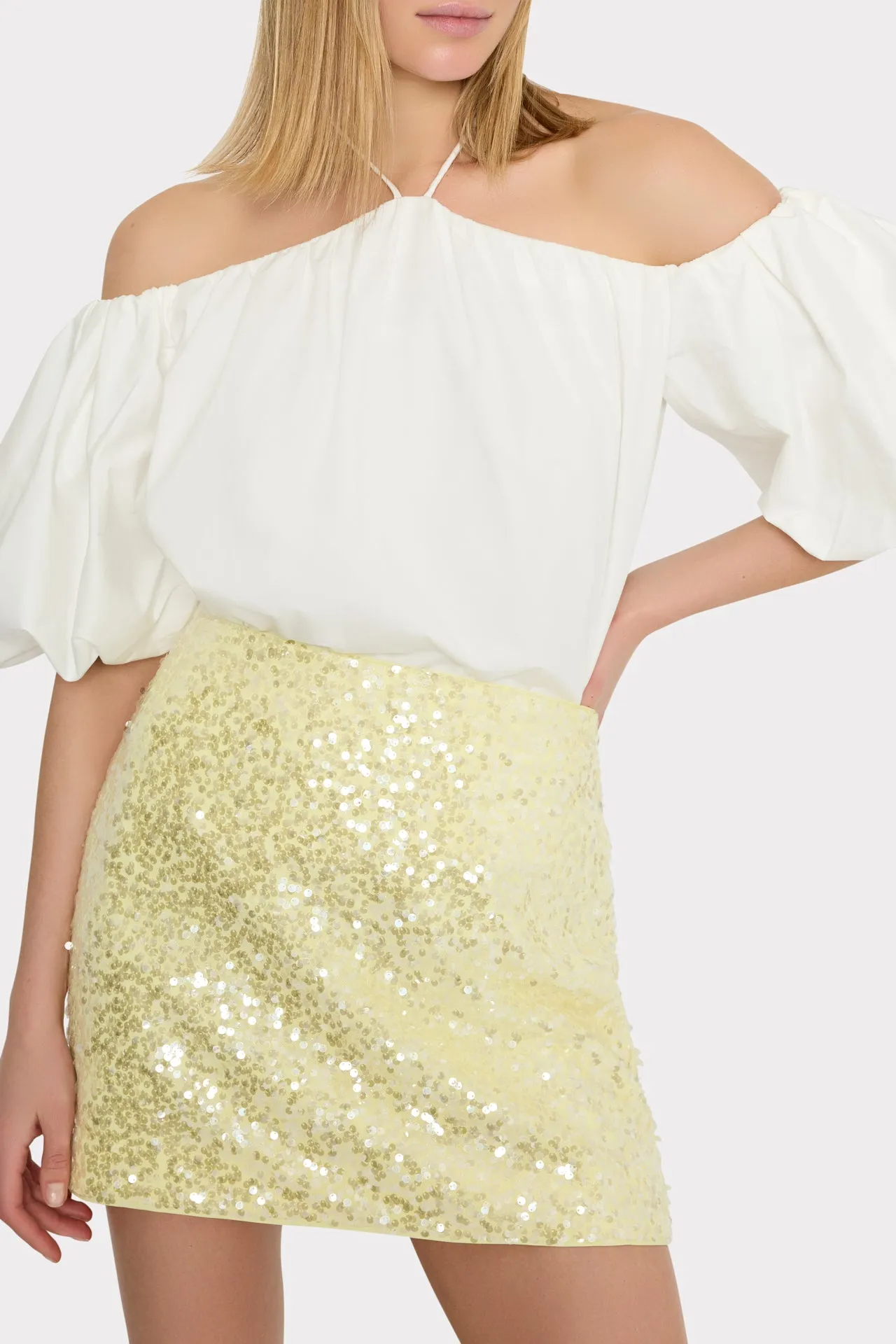 Halter Poplin Off The Shoulder Top sold by Milly product image thumbnail 4