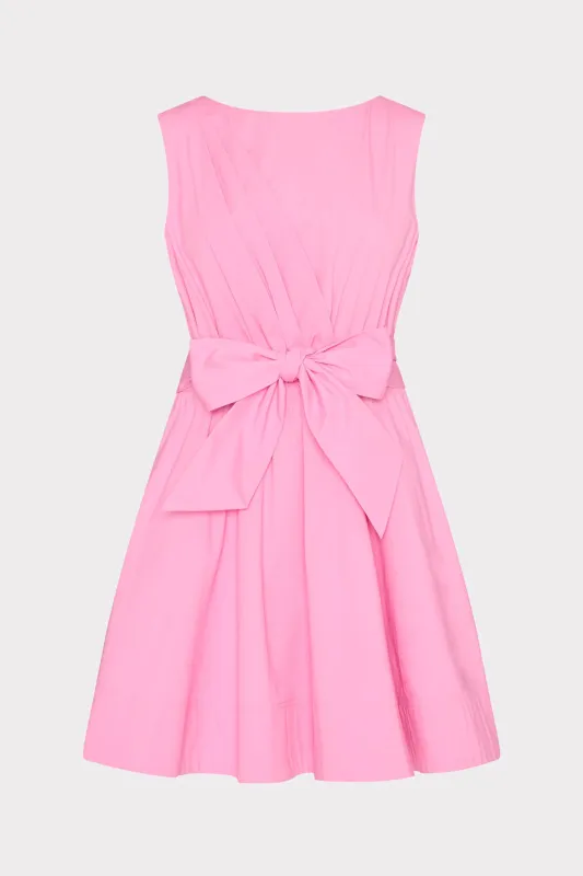 Draped Poplin Sleeveless Mini Dress made by Milly