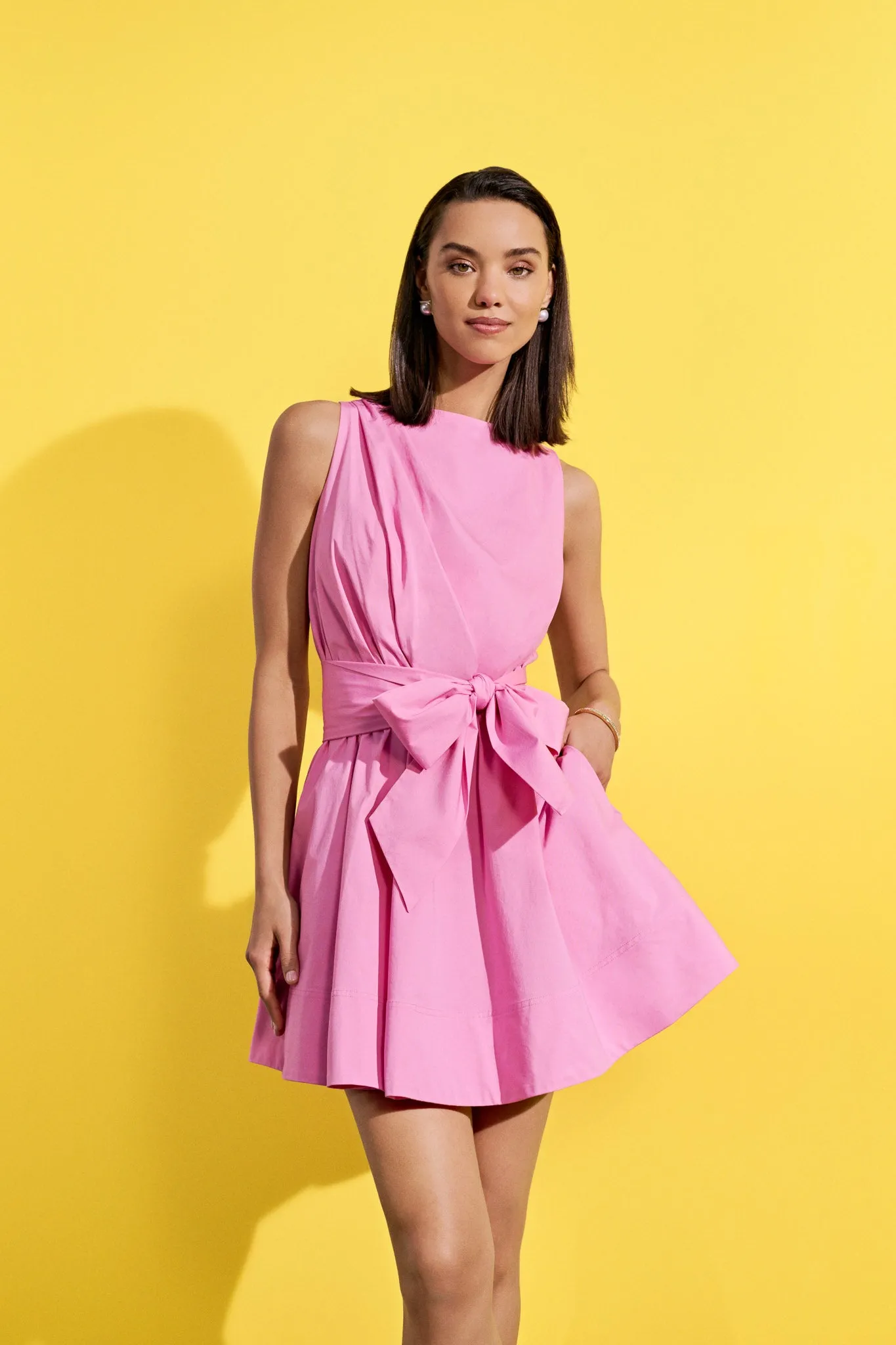 Draped Poplin Sleeveless Mini Dress sold by Milly product image thumbnail 5