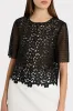 Floral Geo Combo Lace Top sold by Milly