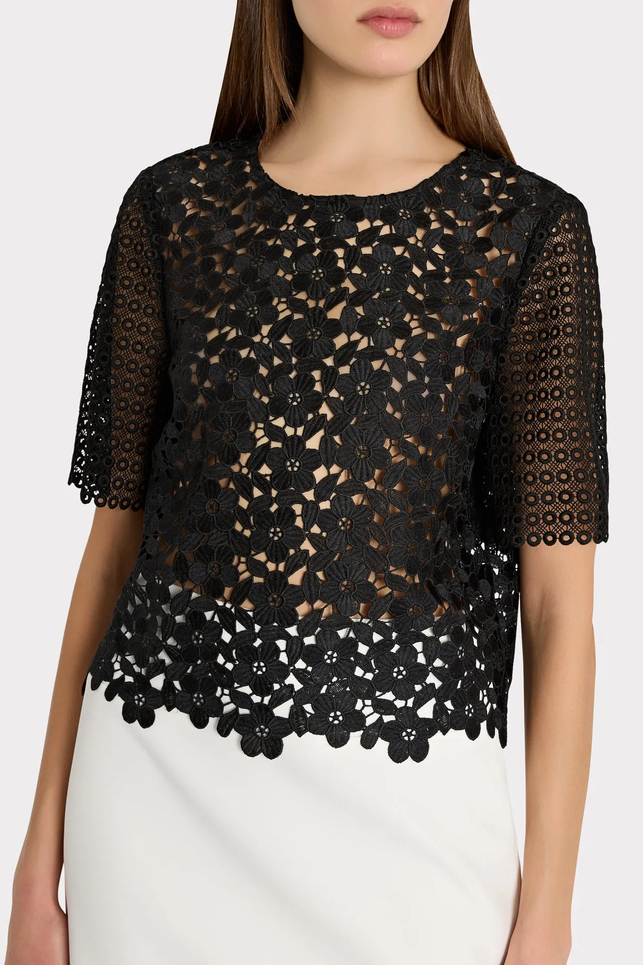 Floral Geo Combo Lace Top sold by Milly product image thumbnail 3