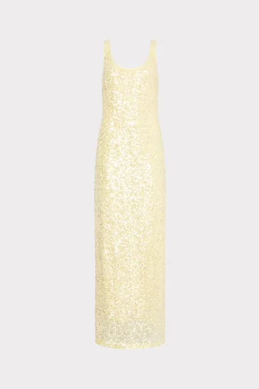 Tatum Stretch Sequins Maxi Dress sold by Milly