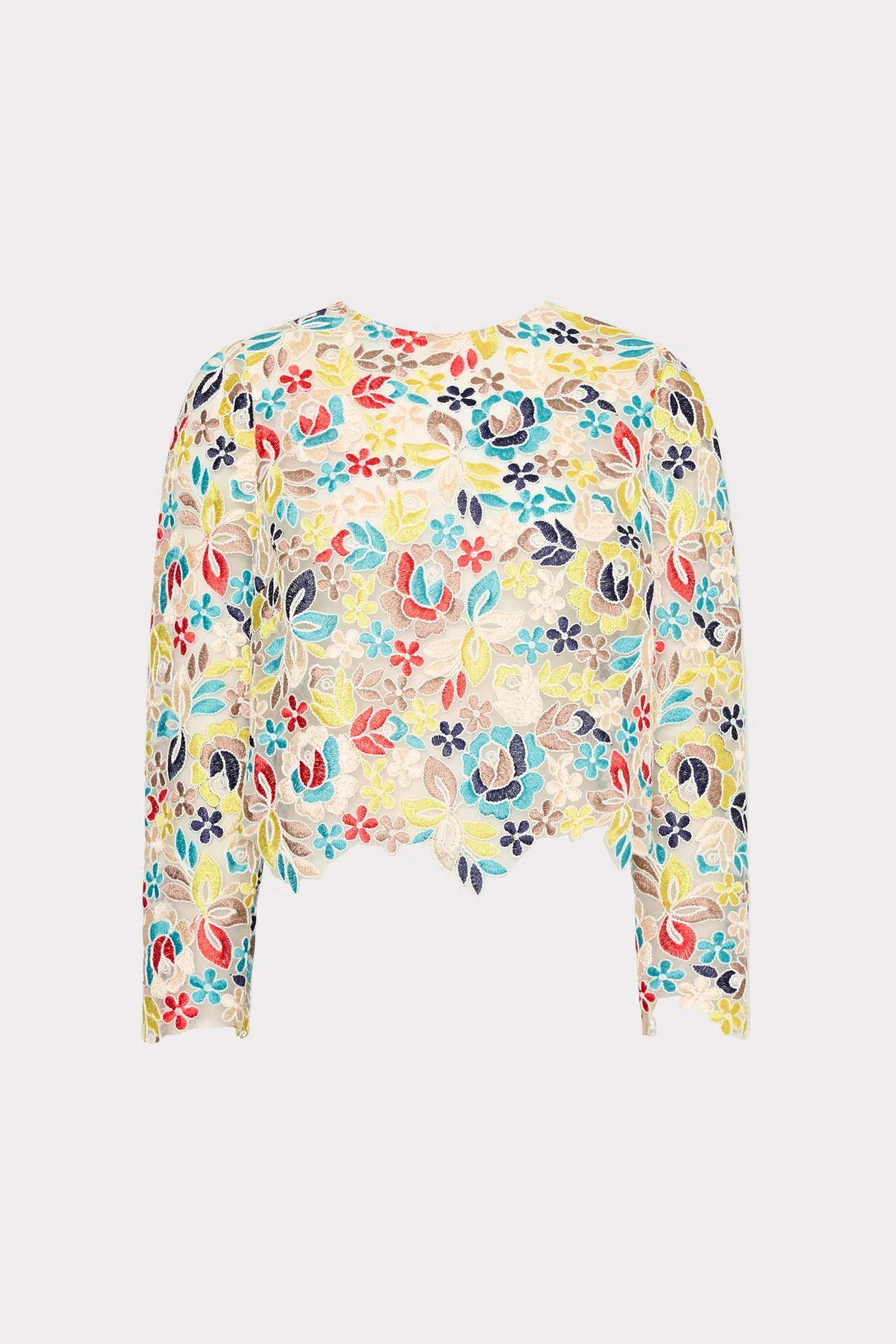 Nori Printemps Lace Long Sleeve Top sold by Milly