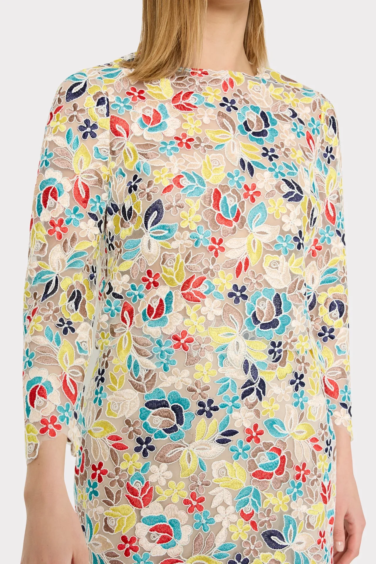 Nori Printemps Lace Long Sleeve Top sold by Milly product image thumbnail 3