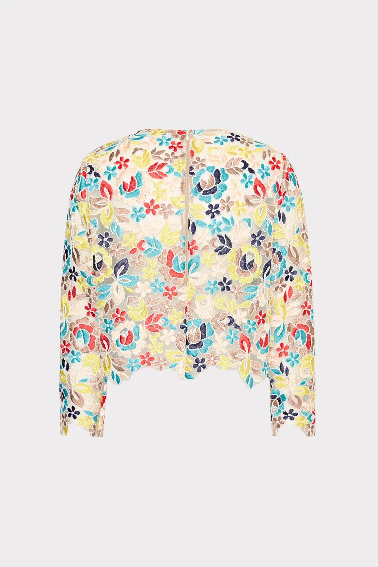 Nori Printemps Lace Long Sleeve Top sold by Milly product image thumbnail 4