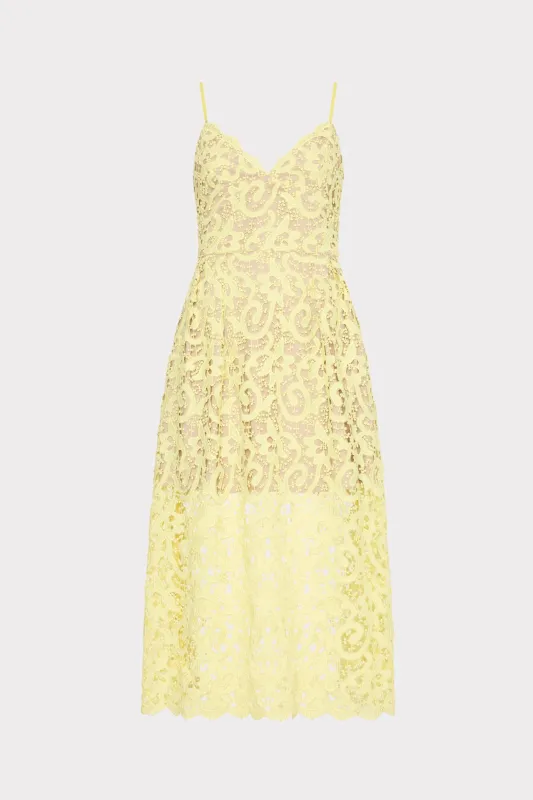 Elle Lace Midi Dress sold by Milly