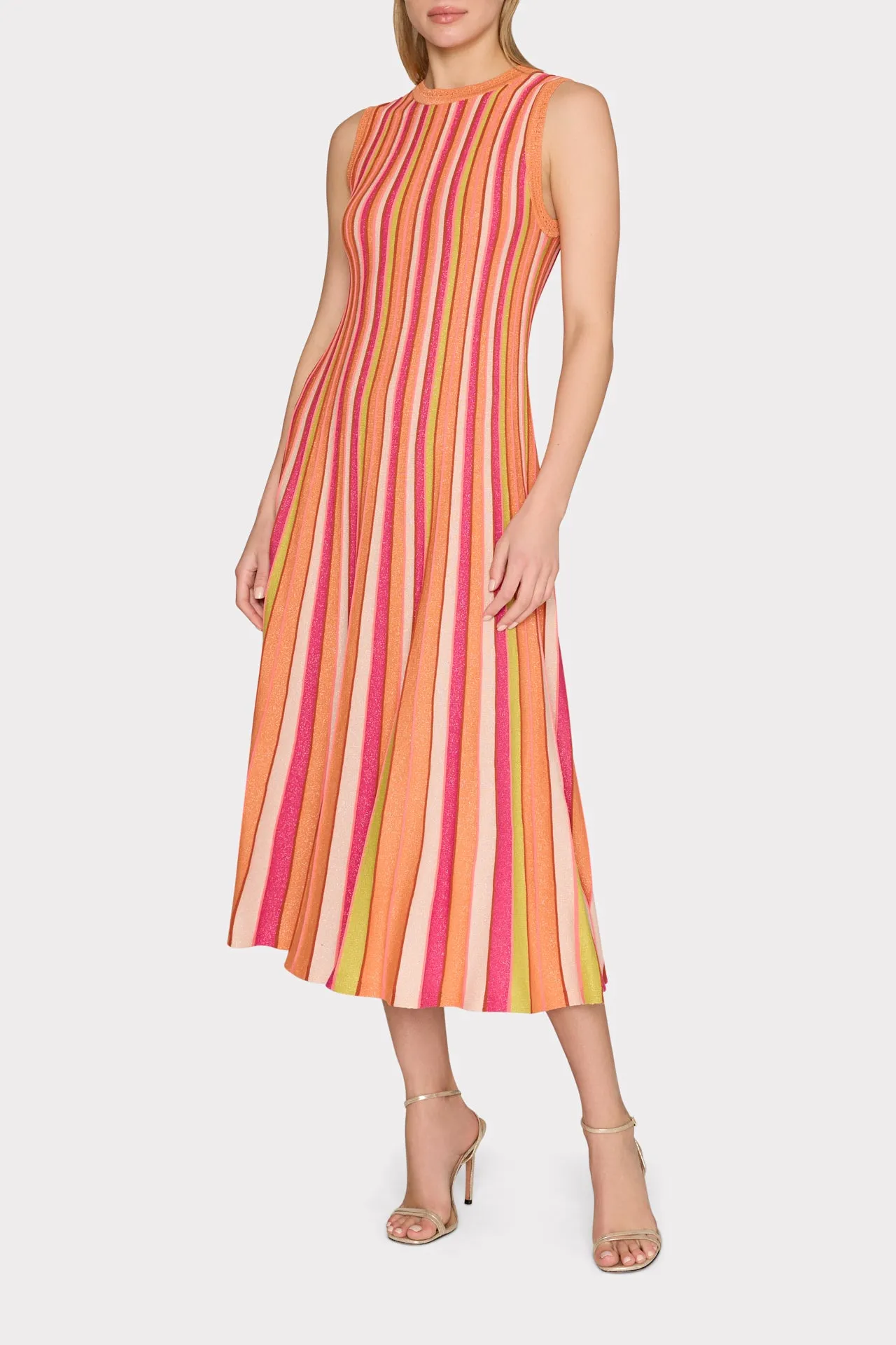 Multi Color Stripe Sleeveless Midi Dress sold by Milly product image thumbnail 2