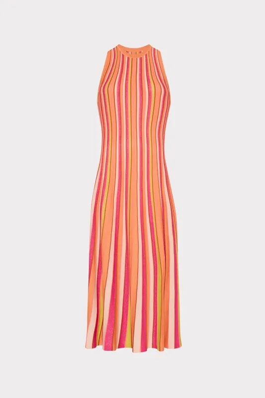 Multi Color Stripe Sleeveless Midi Dress sold by Milly