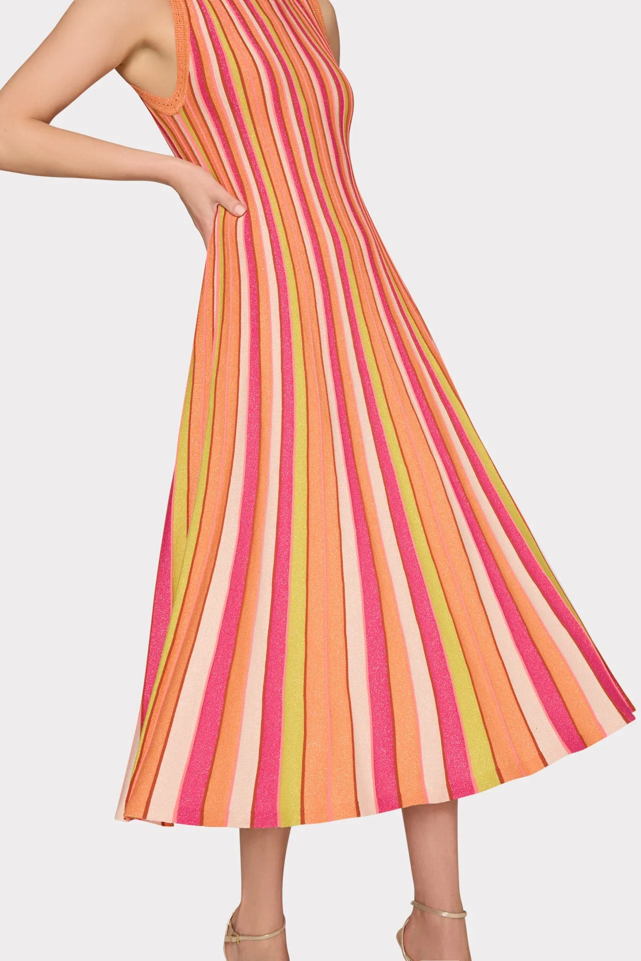 Multi Color Stripe Sleeveless Midi Dress sold by Milly product image thumbnail 3