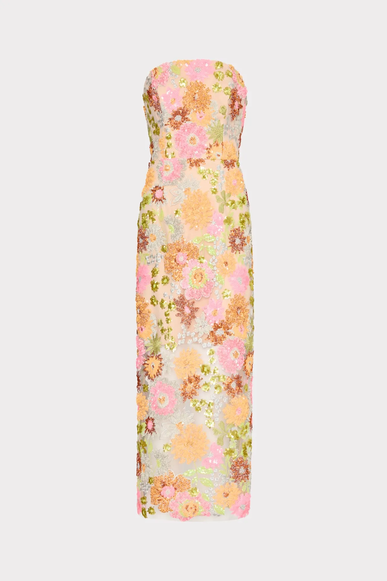 Kait Floral Blossom Sequins Dress sold by Milly