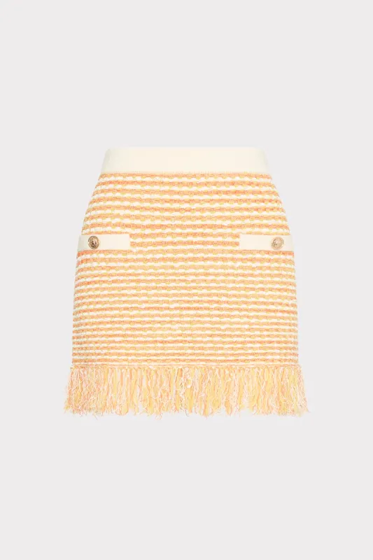 Kali Textured Fringe Knit Mini Skirt sold by Milly