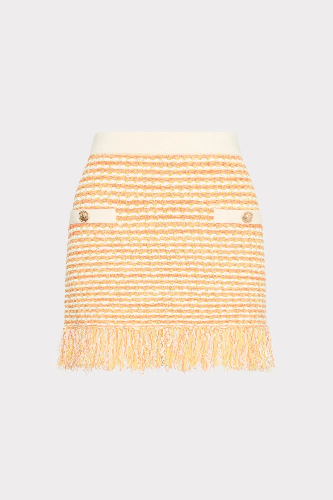 Kali Textured Fringe Knit Mini Skirt sold by Milly