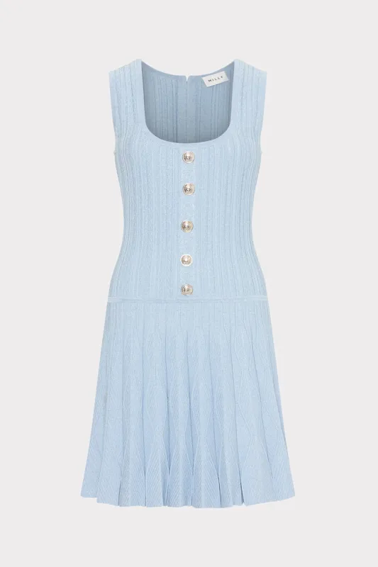 Wave Godet Flare Knit Mini Dress sold by Milly