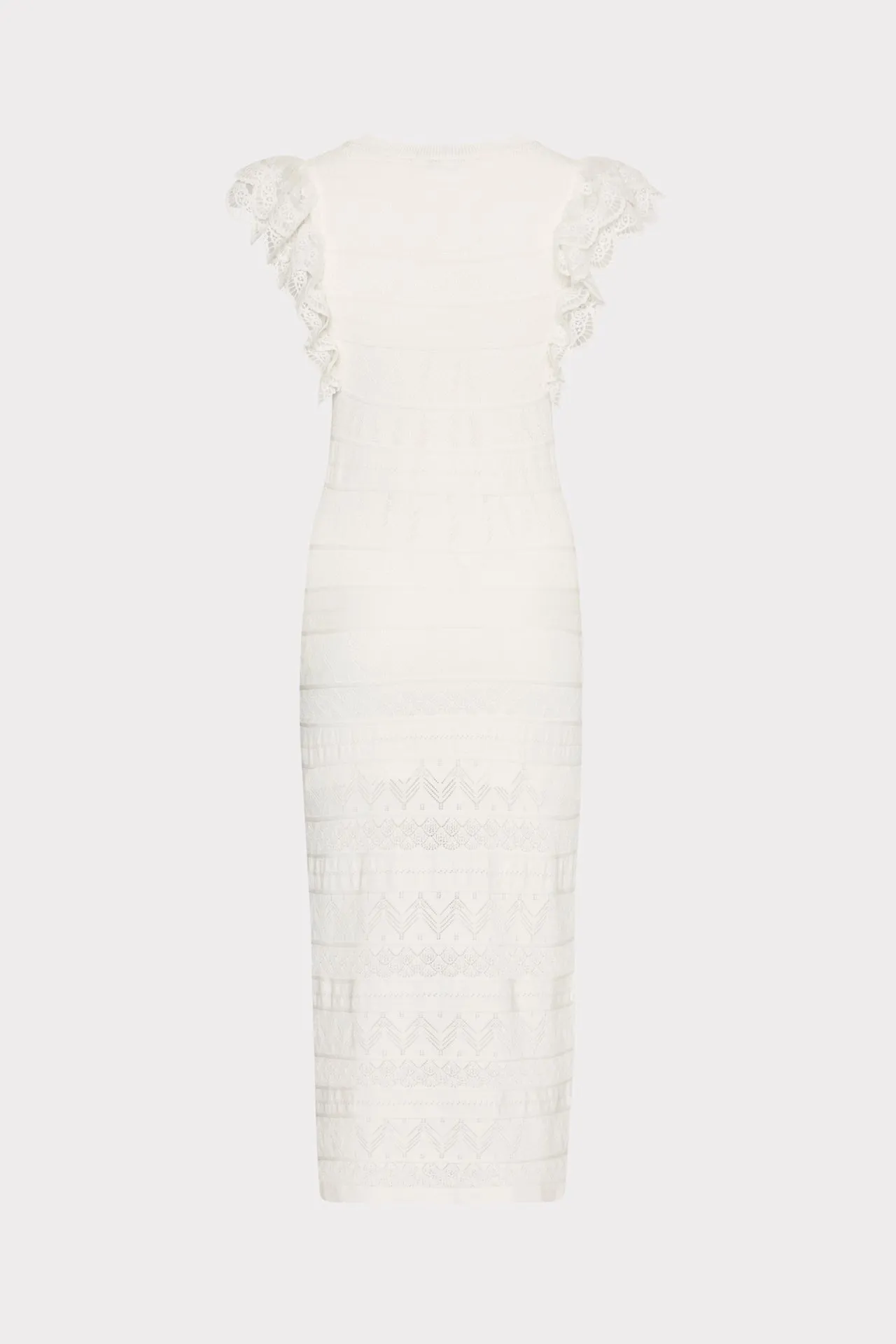 Lace Flutter Sleeve Knit Midi Dress sold by Milly product image thumbnail 4
