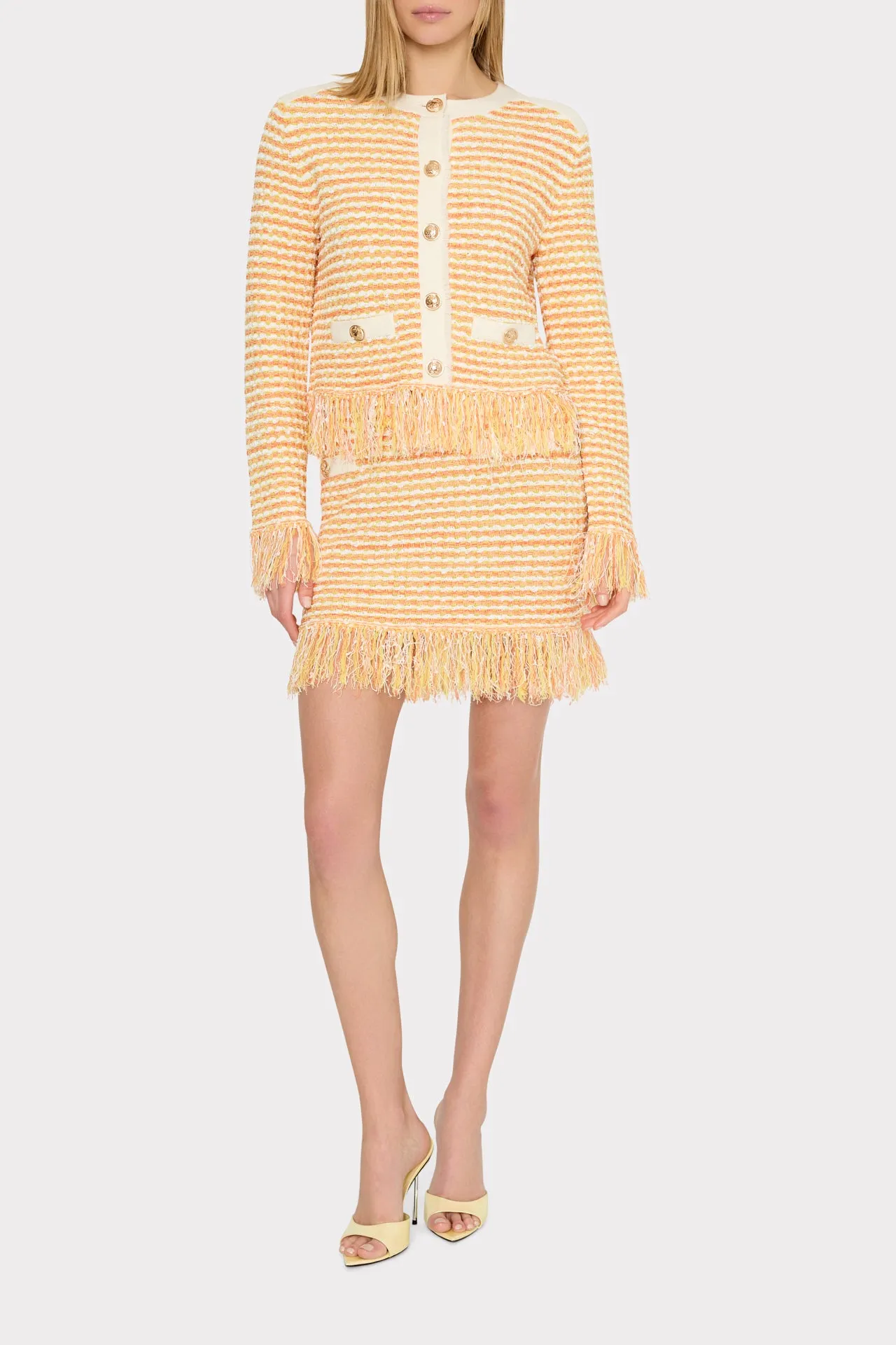 Textured Fringe Trim Cardigan sold by Milly product image thumbnail 2