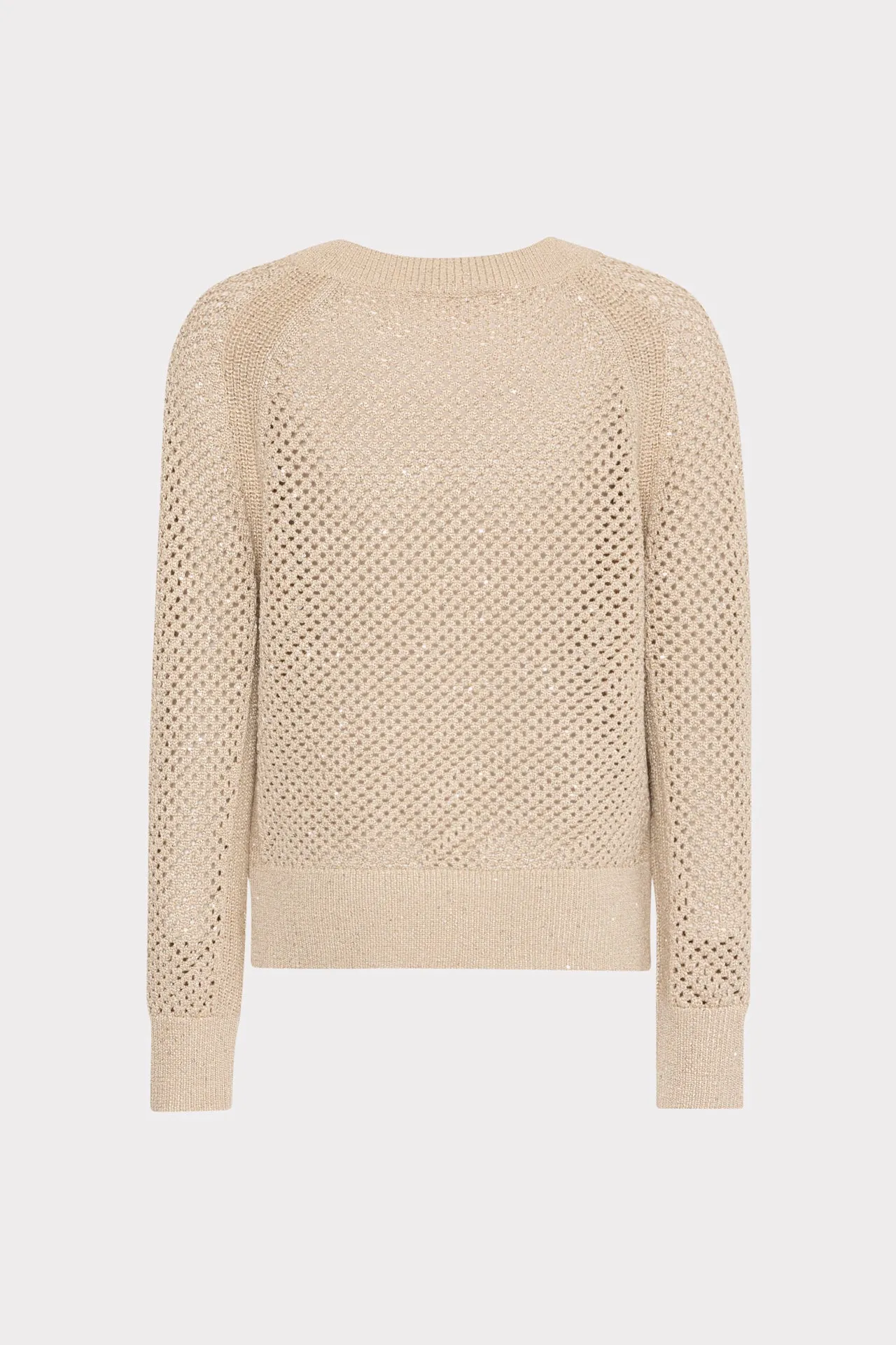 Sequin Mesh V-Neck Sweater sold by Milly product image thumbnail 4