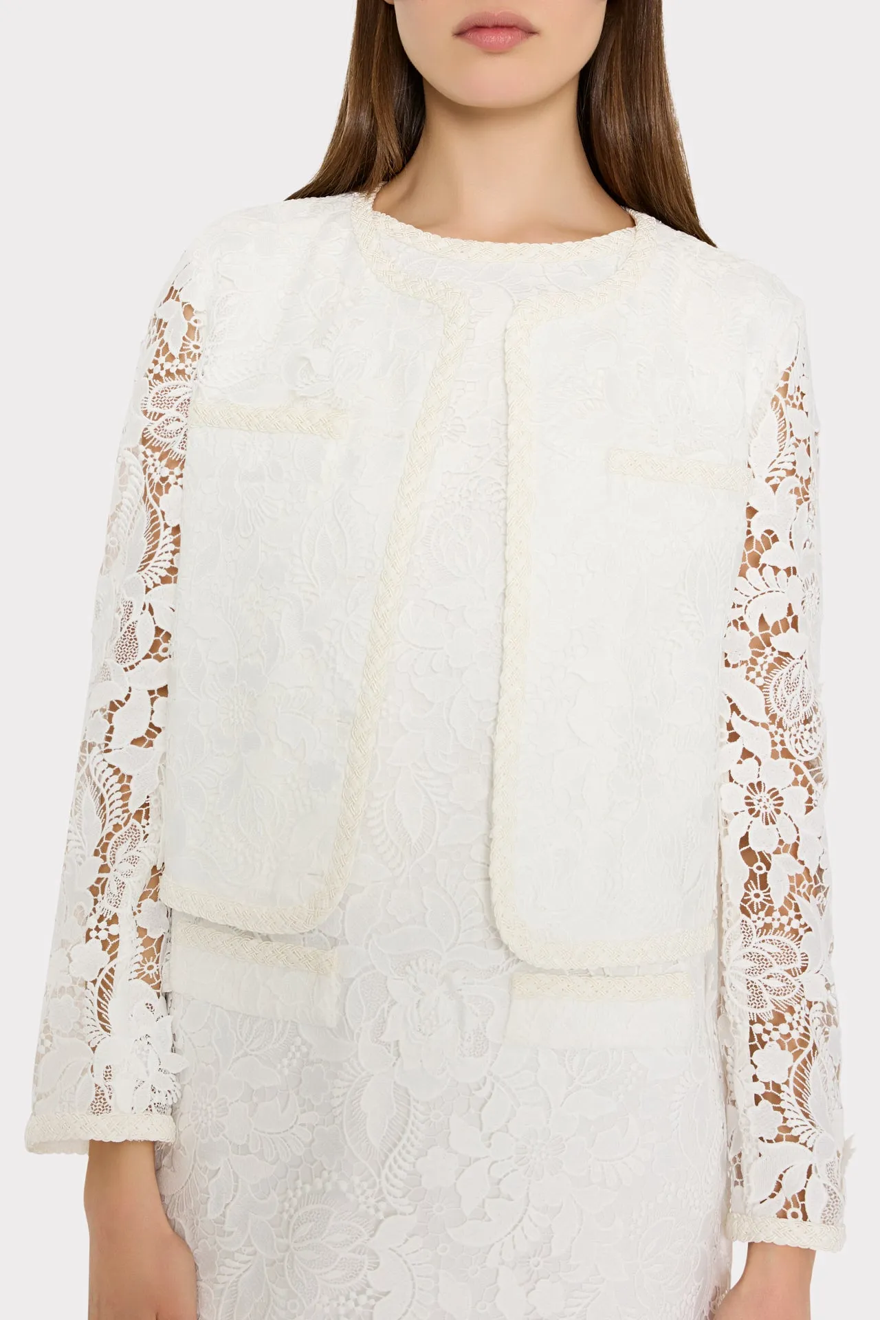 3D Garden Lace Jacket sold by Milly product image thumbnail 3