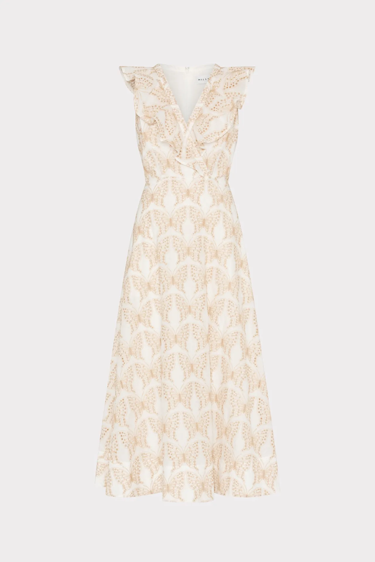 Butterfly Eyelet Ruffle Midi Dress sold by Milly