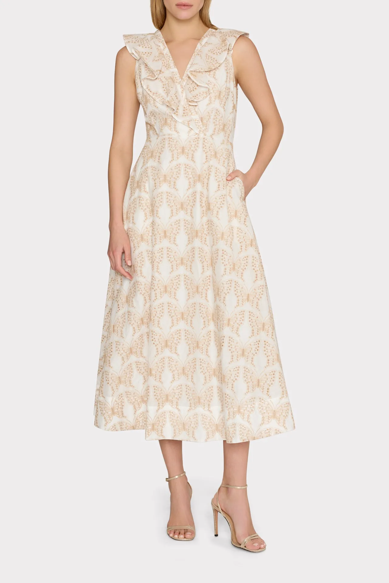 Butterfly Eyelet Ruffle Midi Dress sold by Milly product image thumbnail 2