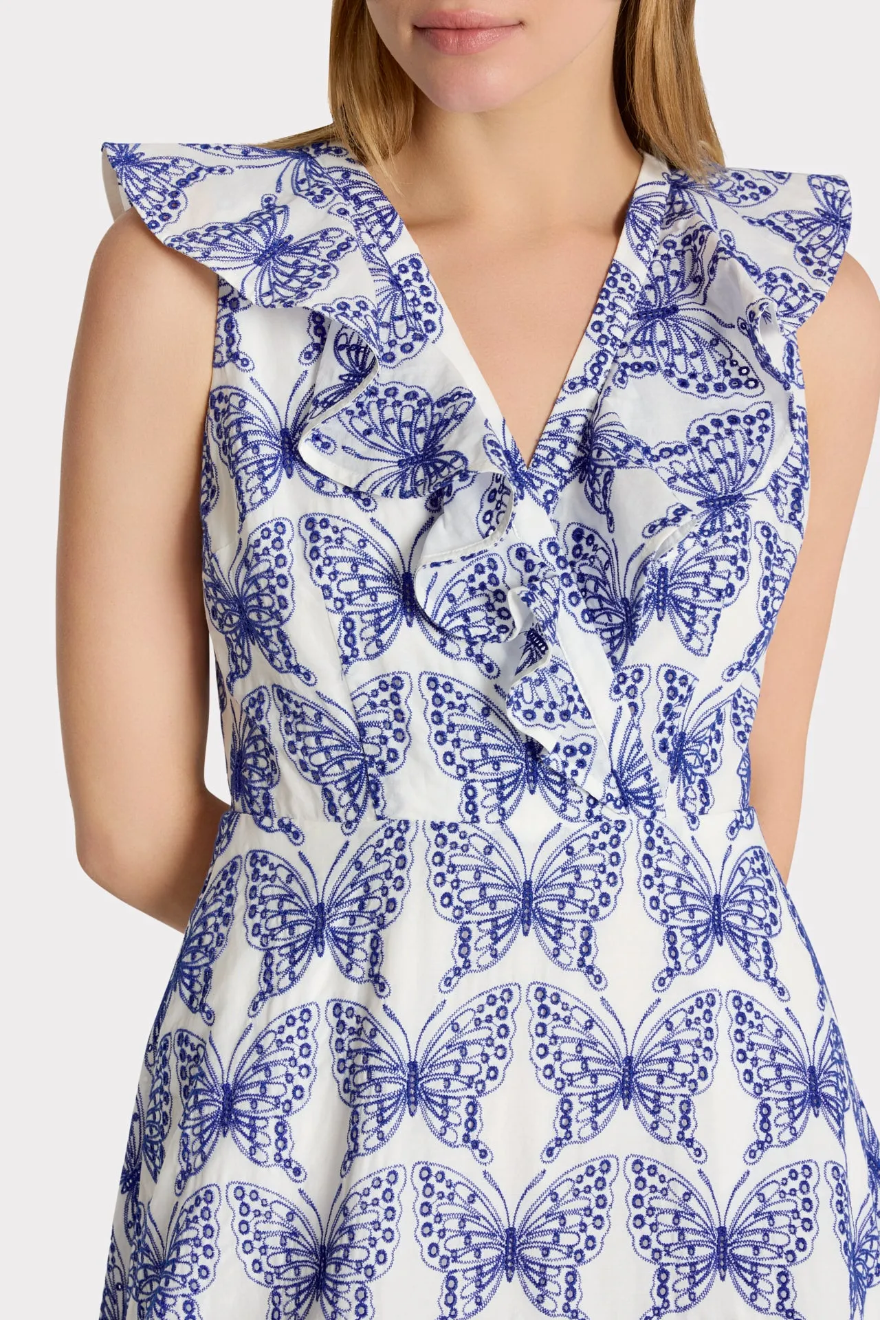 Butterfly Eyelet Ruffle Midi Dress sold by Milly product image thumbnail 3