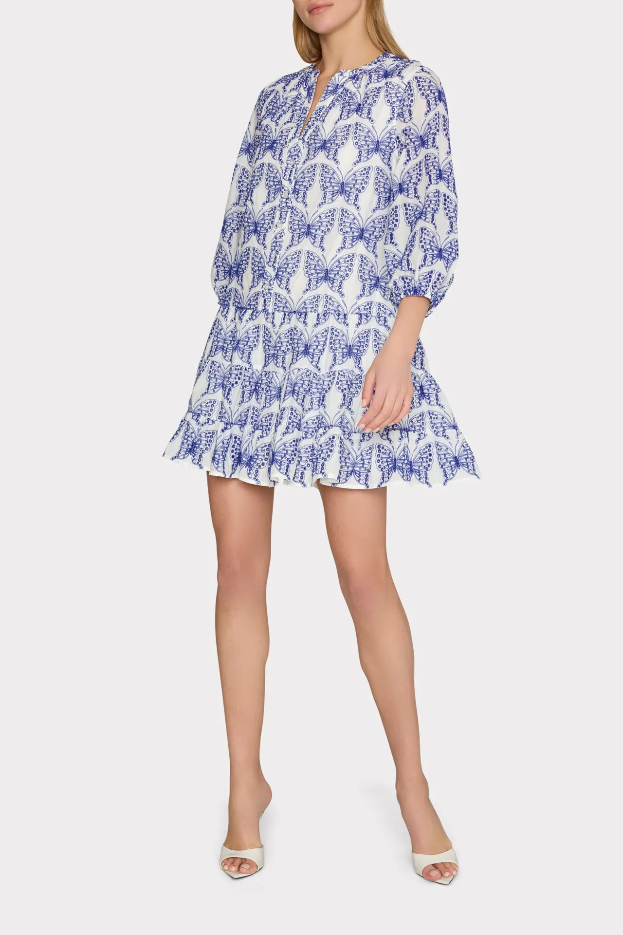 Tiered Butterfly Eyelet Mini Dress sold by Milly product image thumbnail 2