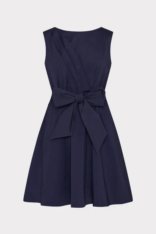 Draped Poplin Sleeveless Mini Dress sold by Milly