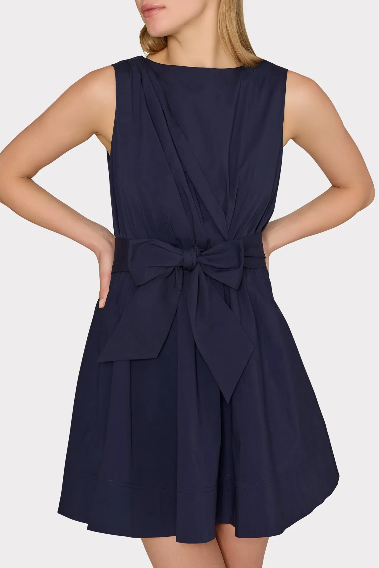 Draped Poplin Sleeveless Mini Dress sold by Milly product image thumbnail 3