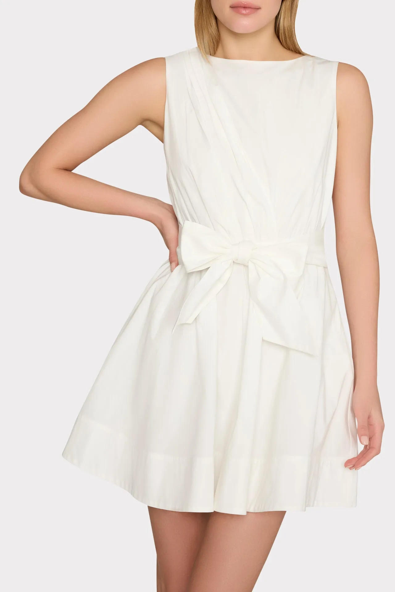 Draped Poplin Sleeveless Mini Dress sold by Milly product image thumbnail 3