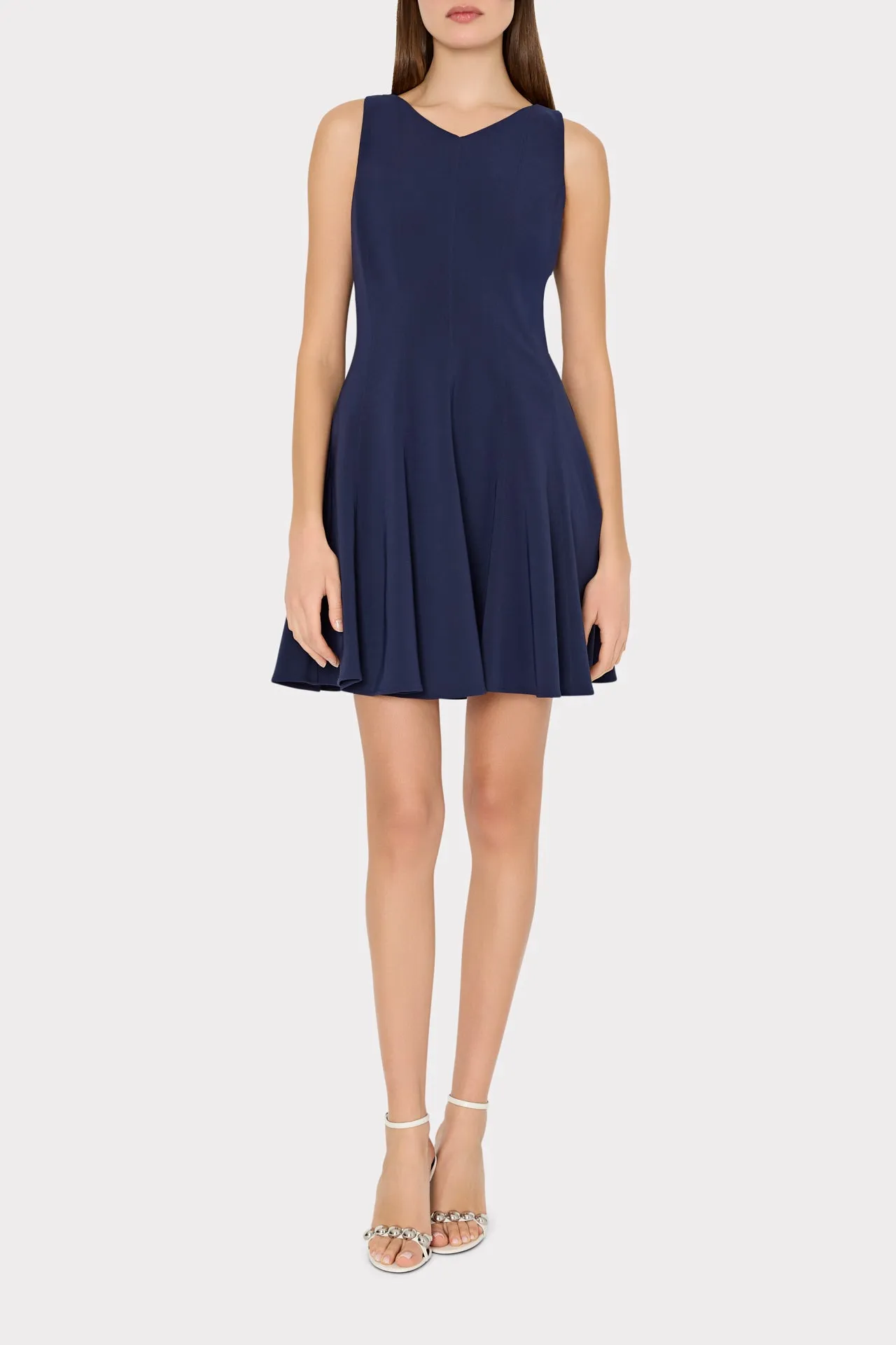 Sleeveless Stretch Cady Fit And Flare Dress sold by Milly product image thumbnail 2