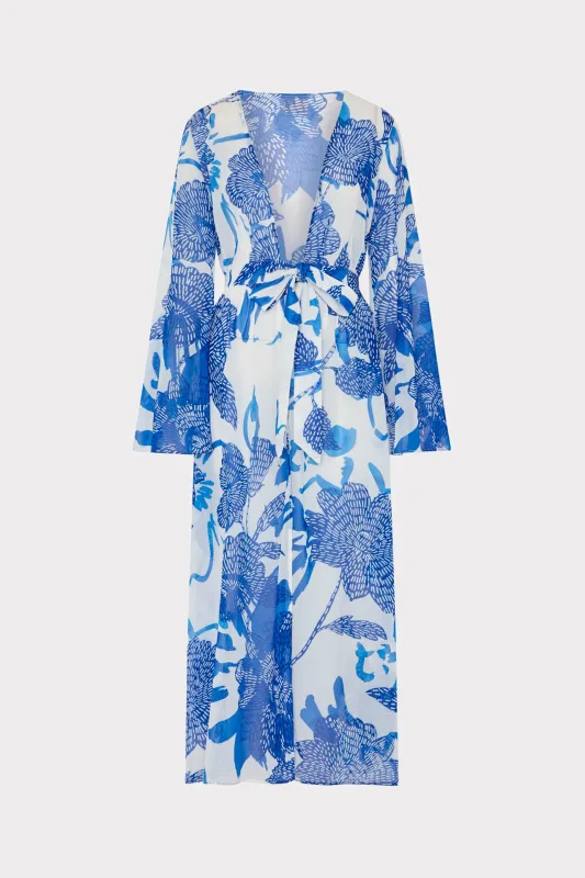 Vince Brushwork Floral Chiffon Cover-Up Dress sold by Milly