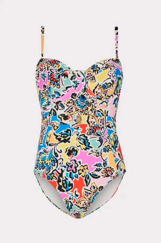 Rainbow Oasis Belted One Piece sold by Milly