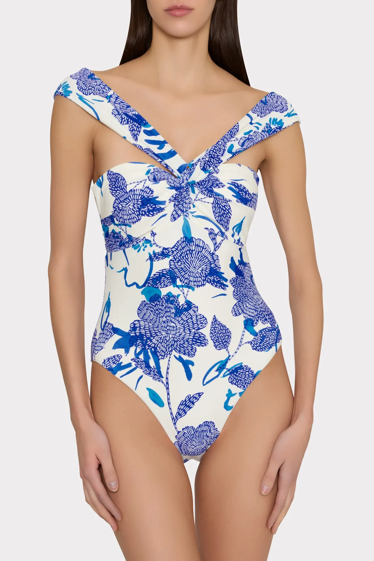Betsy Brushwork Floral Bandeau One Piece sold by Milly product image thumbnail 4