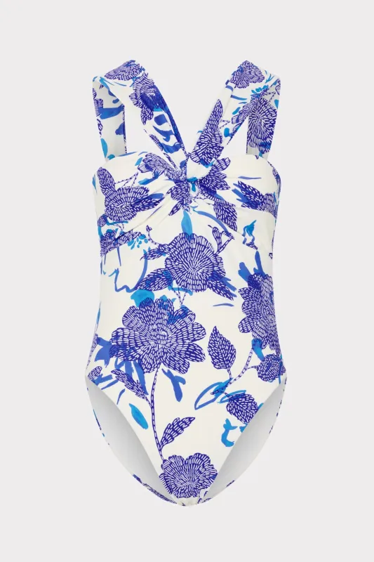 Betsy Brushwork Floral Bandeau One Piece sold by Milly