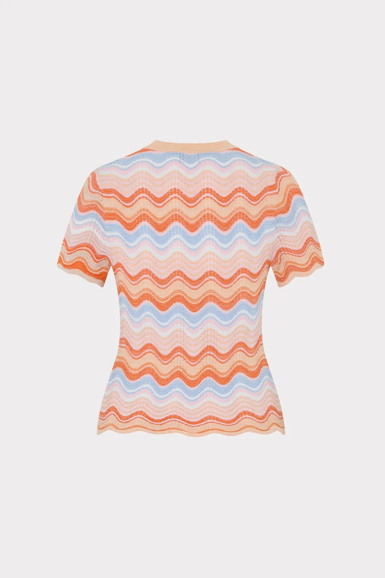 Scallop Wave Short Sleeve Top sold by Milly product image thumbnail 4