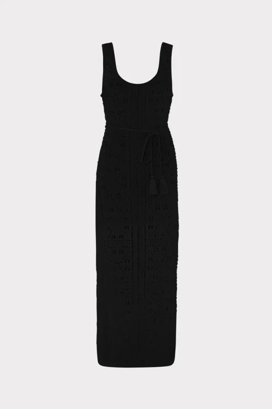 Bubble Pointelle Knit Midi Dress made by Milly