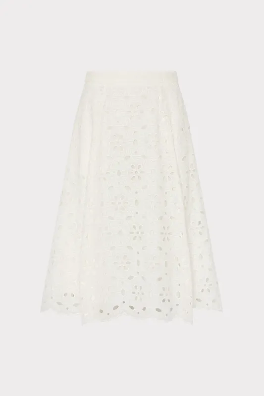 Noella Floral Eyelet Skirt sold by Milly
