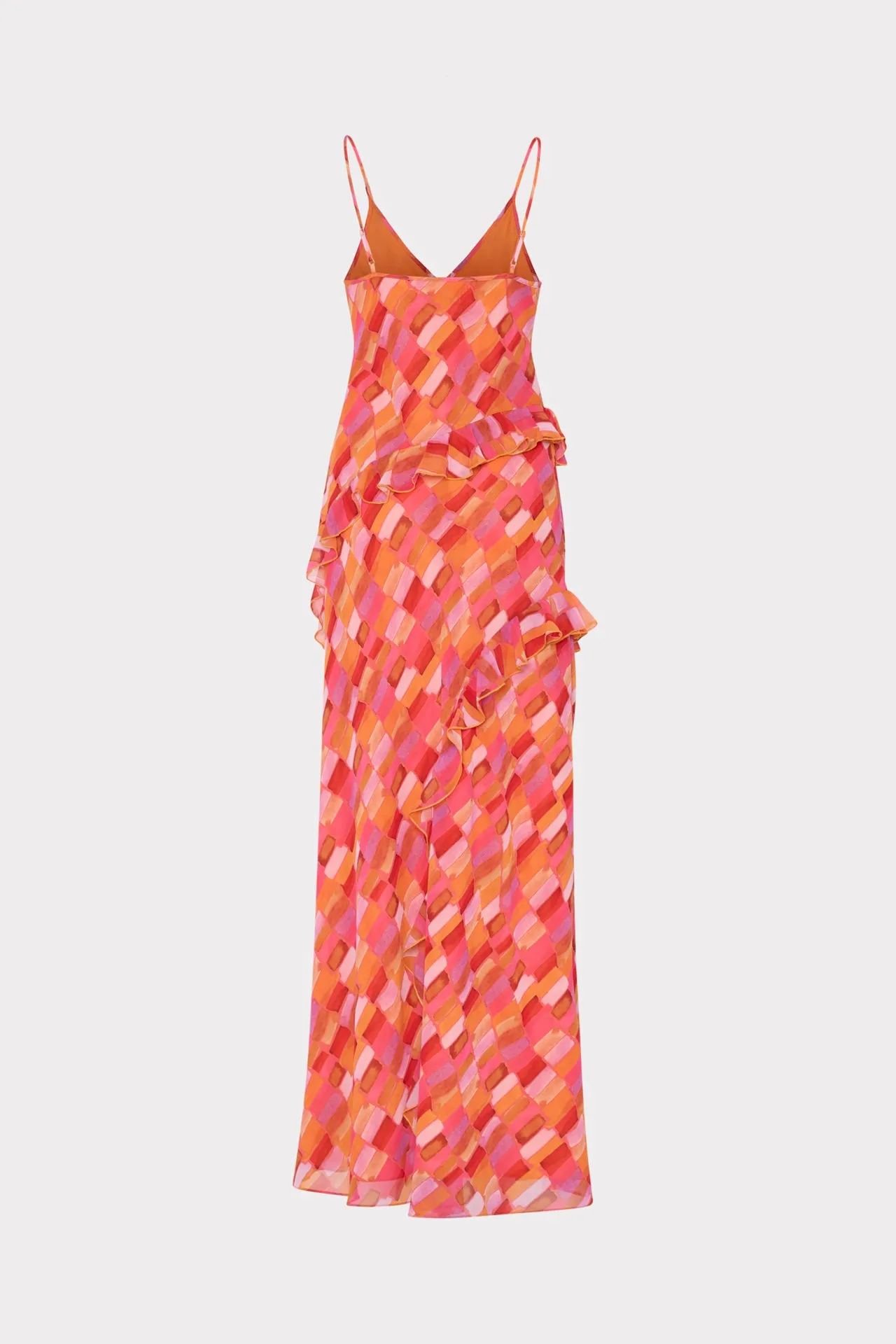 Sunset Tile Ruffle Maxi Dress sold by Milly product image thumbnail 4